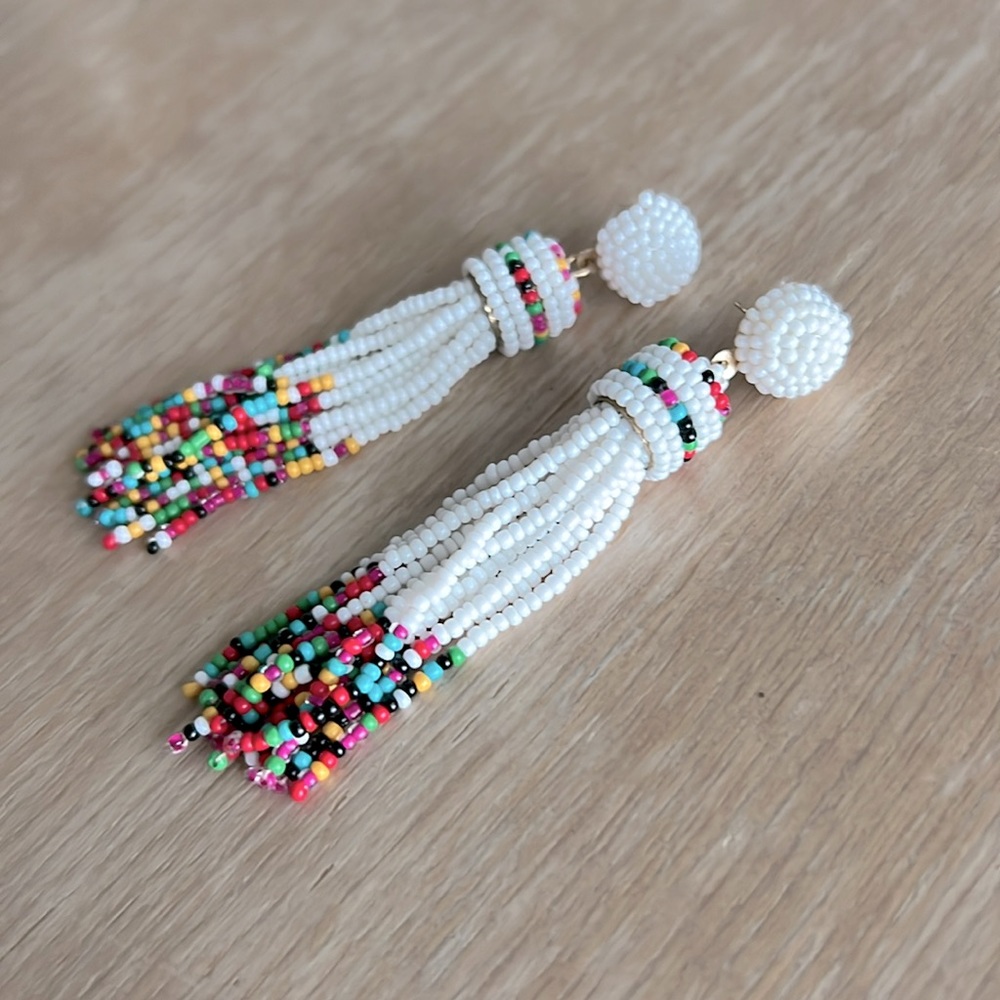 Beaded tassel earrings